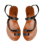Shan Sandals - Croco - Black