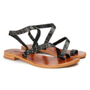 Couleur Pourpre - Shan Sandals - Croco - Black