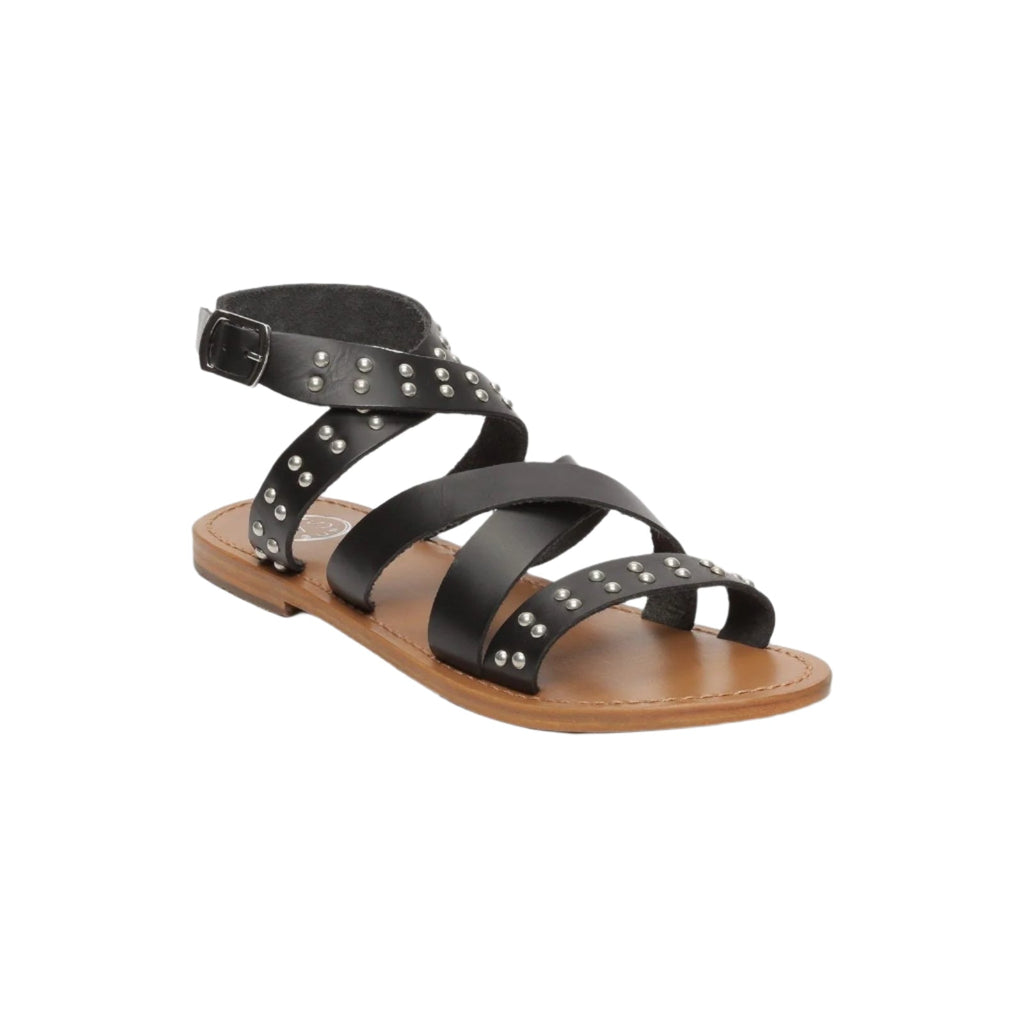 White Sun - Alcoy Sandals - Buff Black / Studs Silver - Black