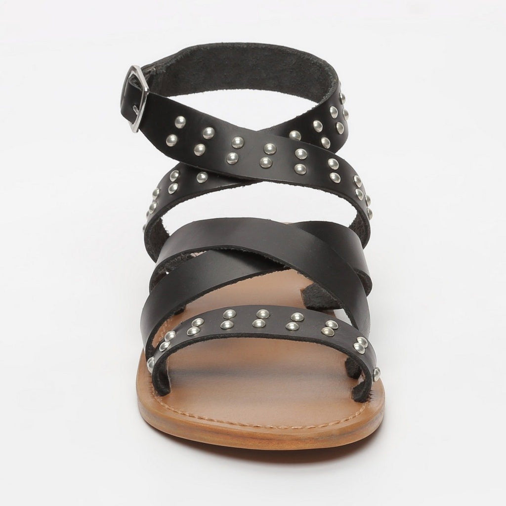 White Sun - Alcoy Sandals - Buff Black / Studs Silver - Black