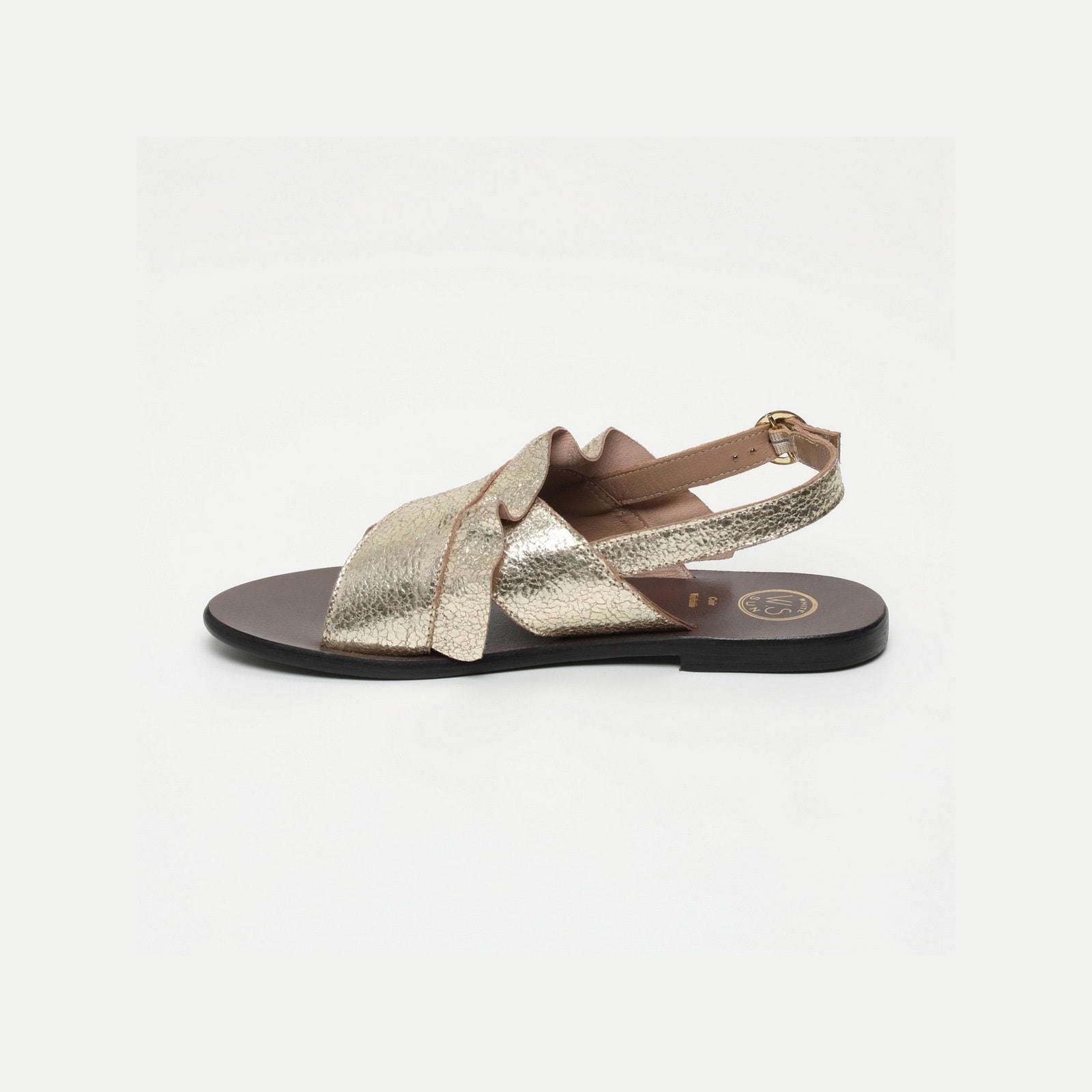 White Sun - Lilly Sandals - Crackle Foil Gold - Gold