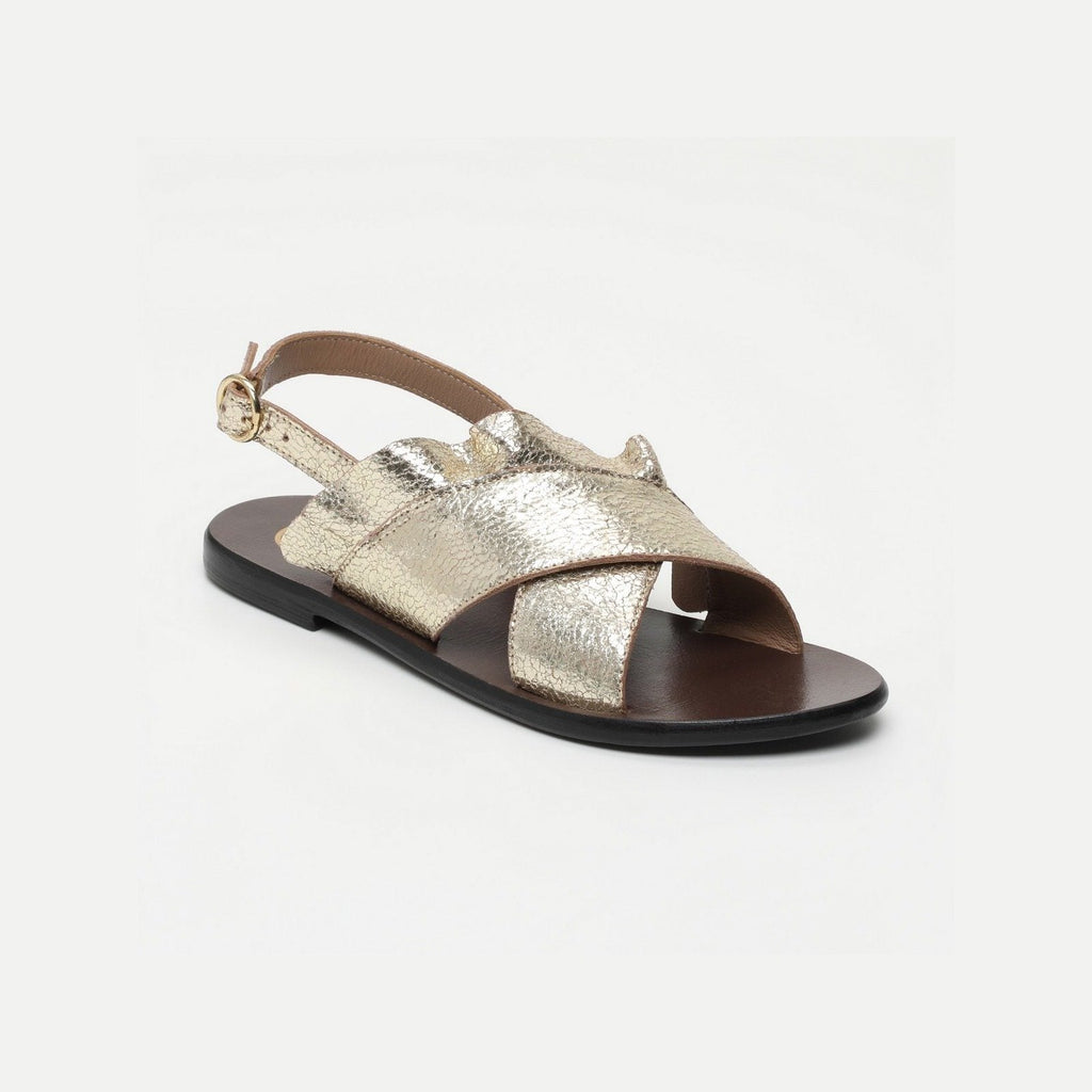 White Sun - Lilly Sandals - Crackle Foil Gold - Gold