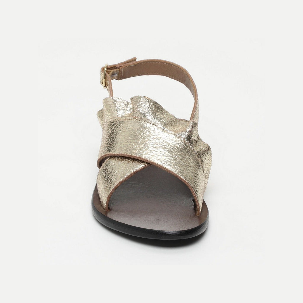 White Sun - Lilly Sandals - Crackle Foil Gold - Gold