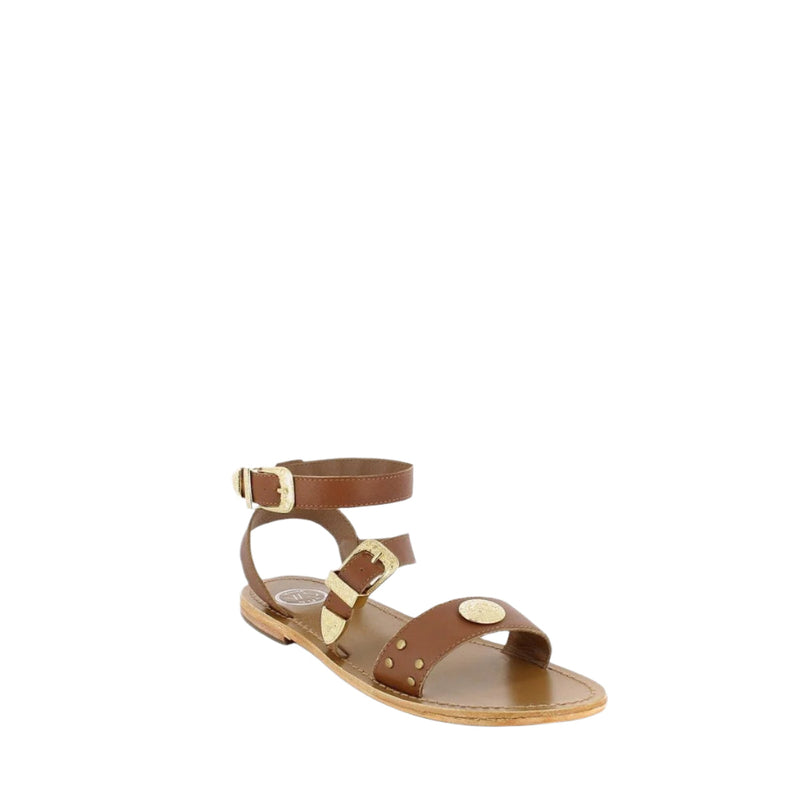 Sol Blanco - Sandalias Macarella - Piel Cabra Marrón - Marrón