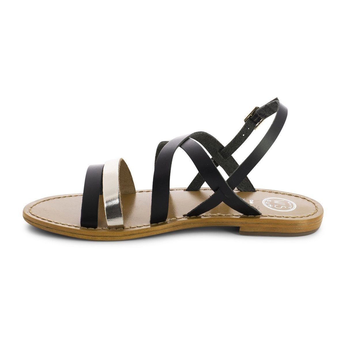Paraena Sandals - Buff Black / Buff Gold - Black+Gold