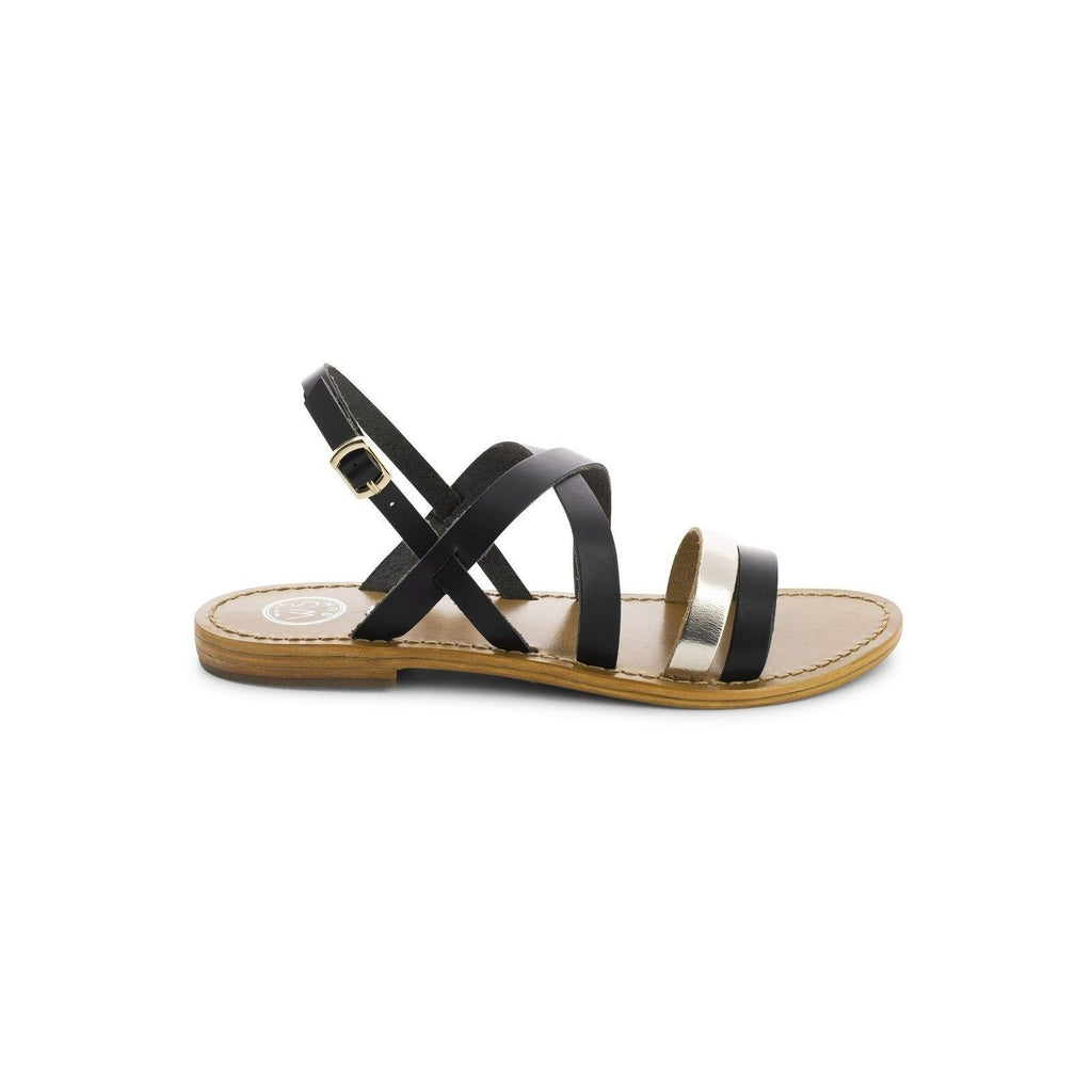 Paraena Sandals - Buff Black / Buff Gold - Black+Gold