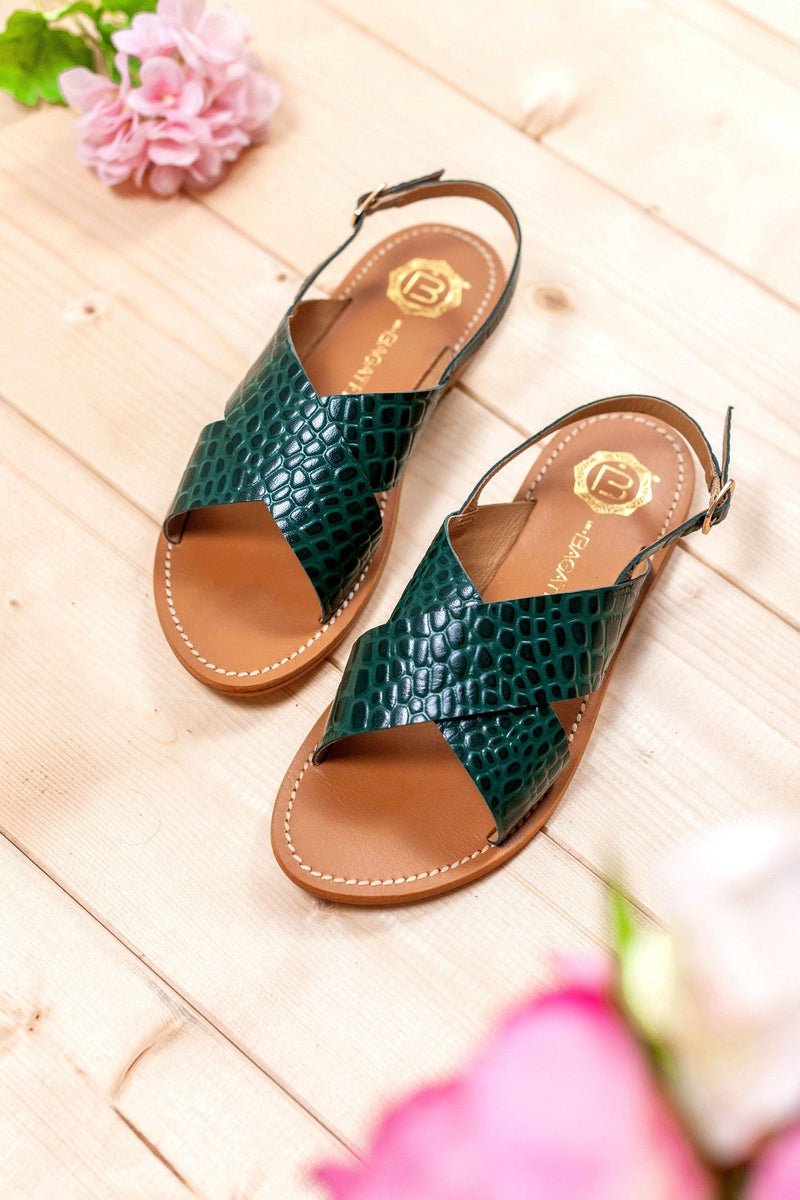 Les Bagatelles - Sandalias Sibella - Croco Verde
