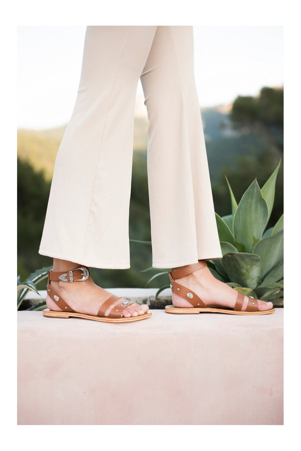 White Sun - Sandalias Baani - Cuero de cabra camel - Camel