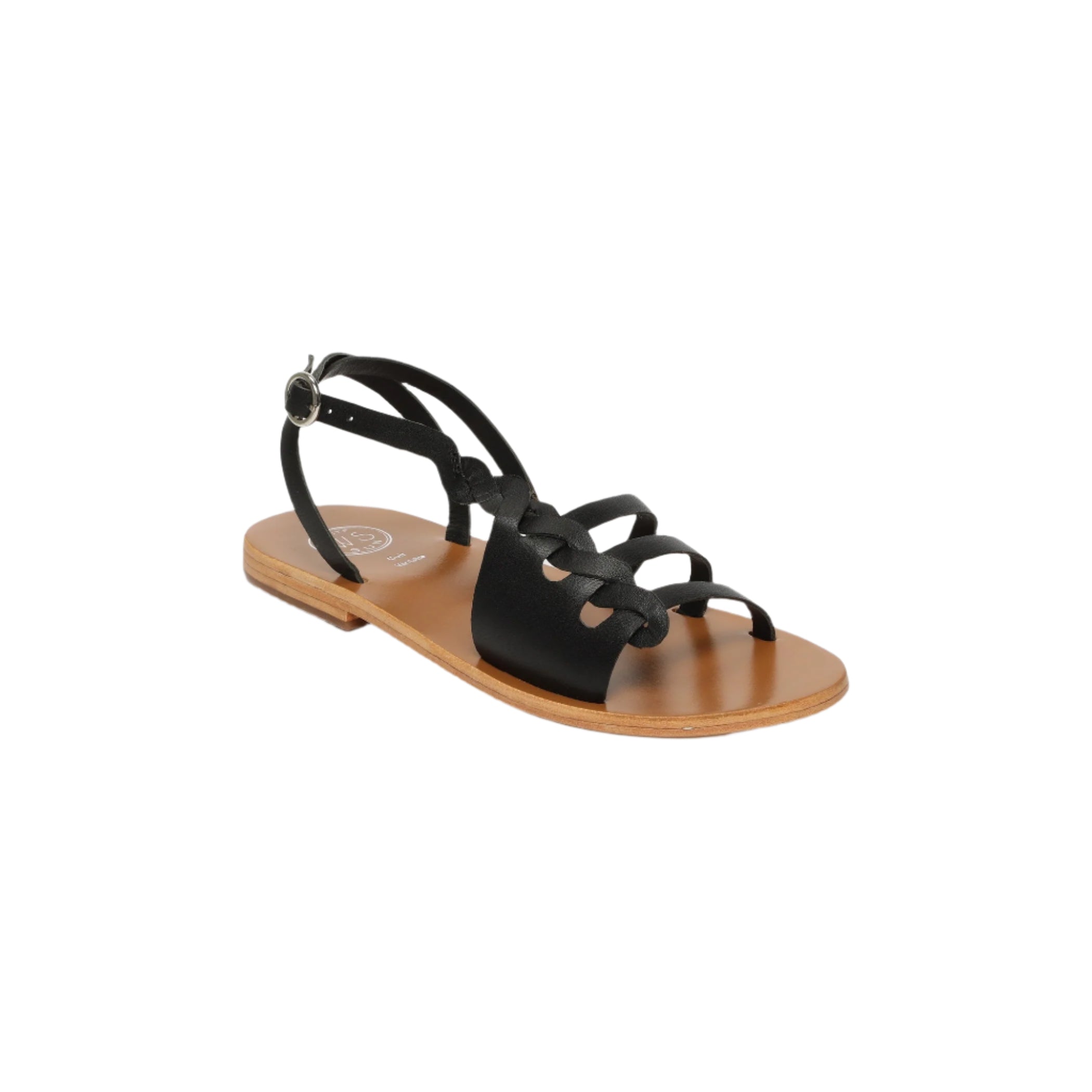 White Sun - Delaram Sandals - Black Goat Leather - Black