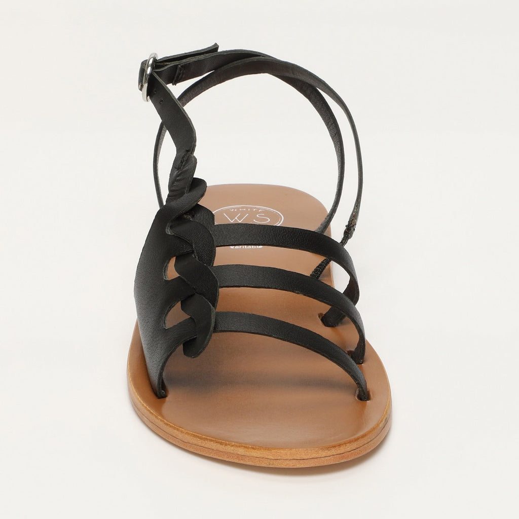 White Sun - Delaram Sandals - Black Goat Leather - Black