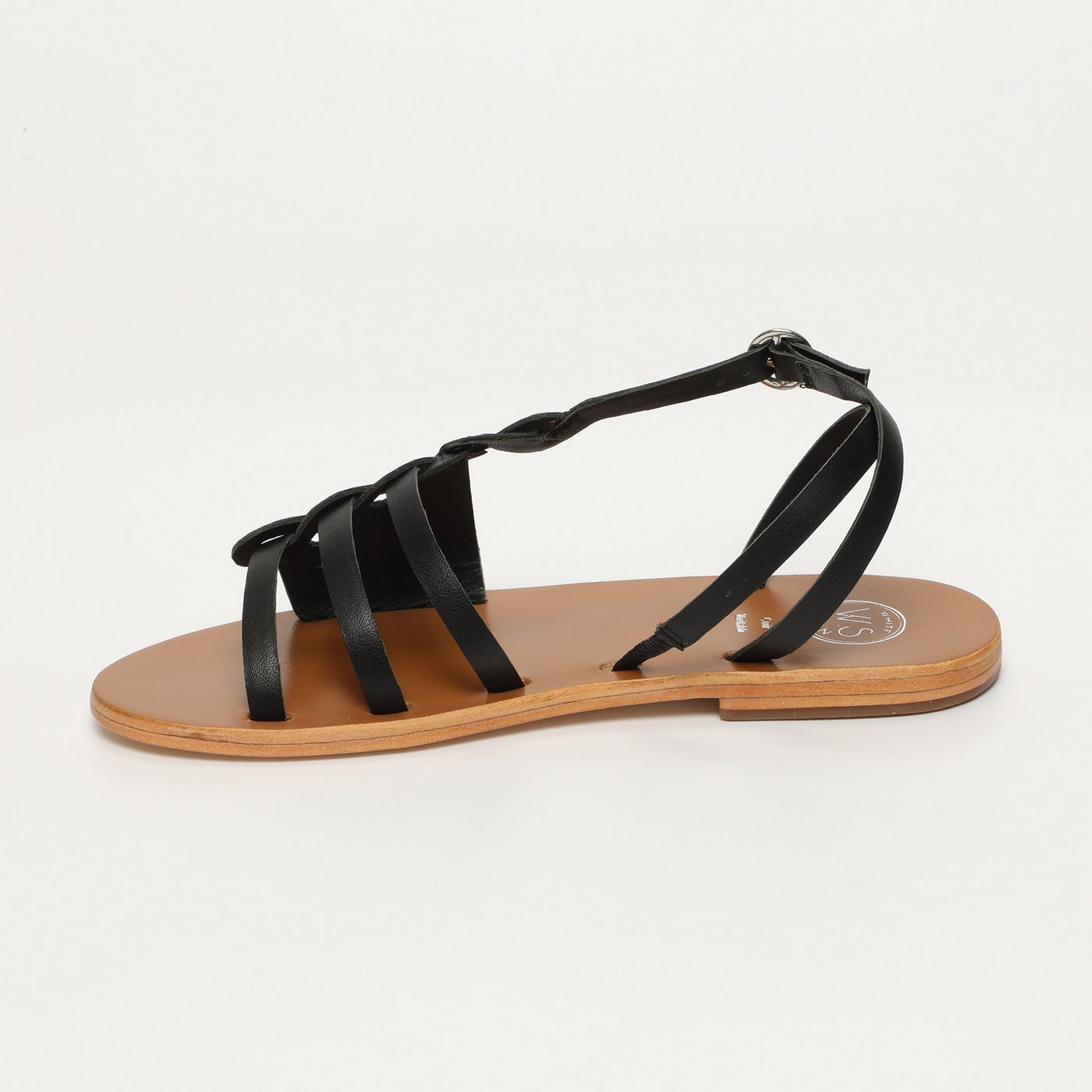 White Sun - Delaram Sandals - Black Goat Leather - Black