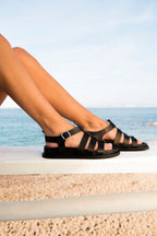 White Sun - Tyler Sandals - Black Buff - Black