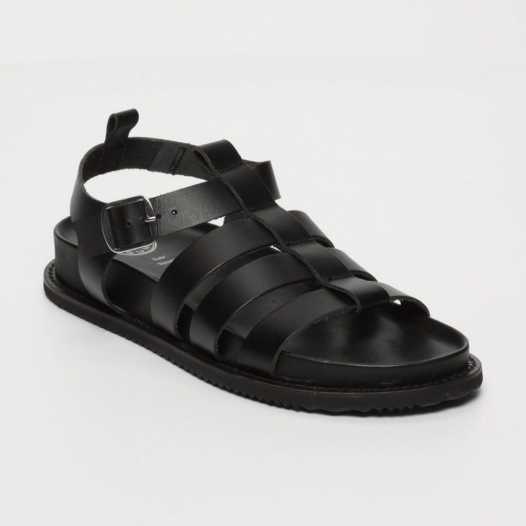 White Sun - Tyler Sandals - Black Buff - Black