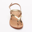 Sol Blanco - Sandalias Vainilla - Cuero de Cabra Dorado Oscuro - Dorado Oscuro