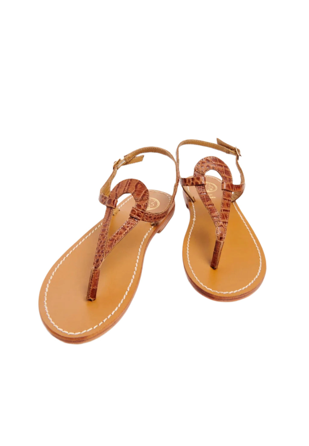 Sandalen Varde – Tan Croco Print Goat – Camel Croco