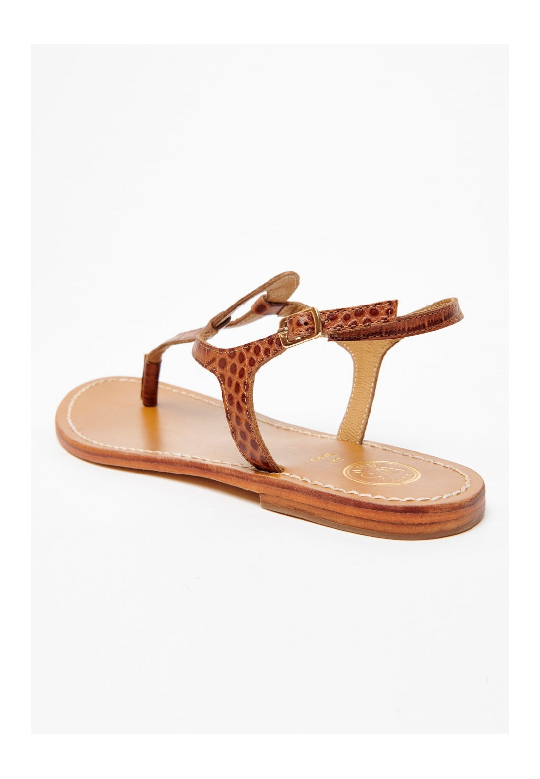 Sandalen Varde – Tan Croco Print Goat – Camel Croco