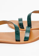 White Sun - Sandales Xigala - Green Croco Print Goat - Green Croco
