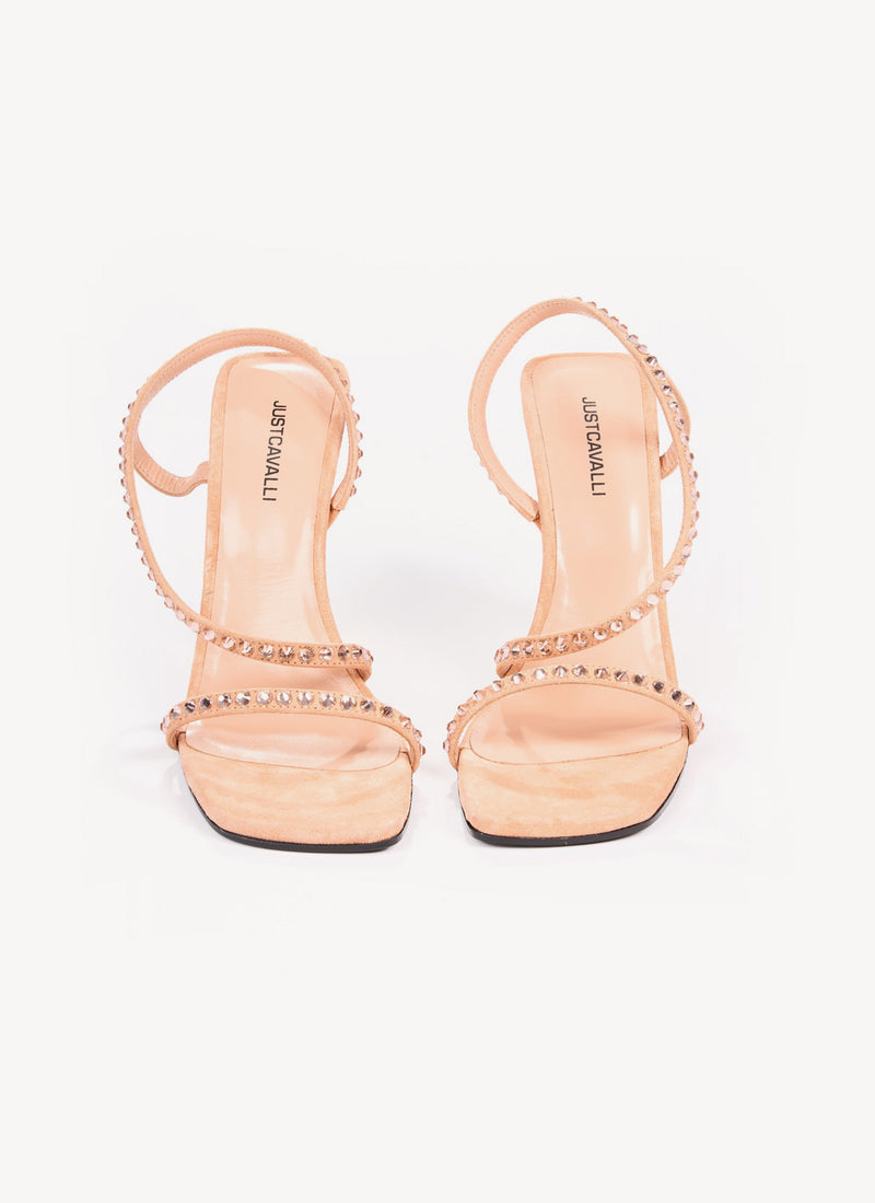 Just Cavalli - Sandales Croisées À Clous - Pêche - Femme