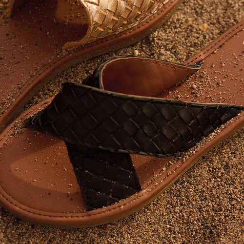 Black Braided Infiniti Sandals