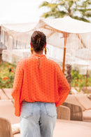 SANDRO Orange - Blouse À Pois