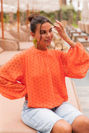 SANDRO Orange - Blouse À Pois