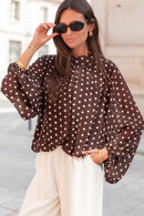 SANDRO Chocolat - Blouse À Pois