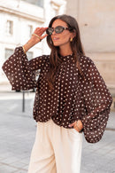 SANDRO Chocolat - Blouse À Pois