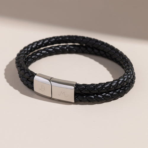 Bracelet Personnalisé Double Cuir Pour Homme