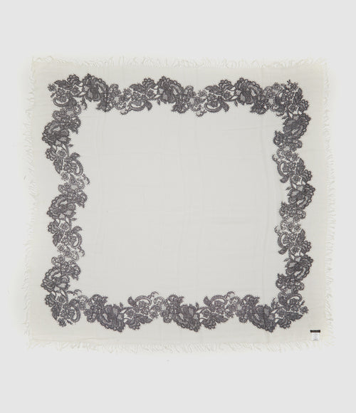 Faliero Sarti - Foulard Jasmine Cachemire Noir Blanc - Femme