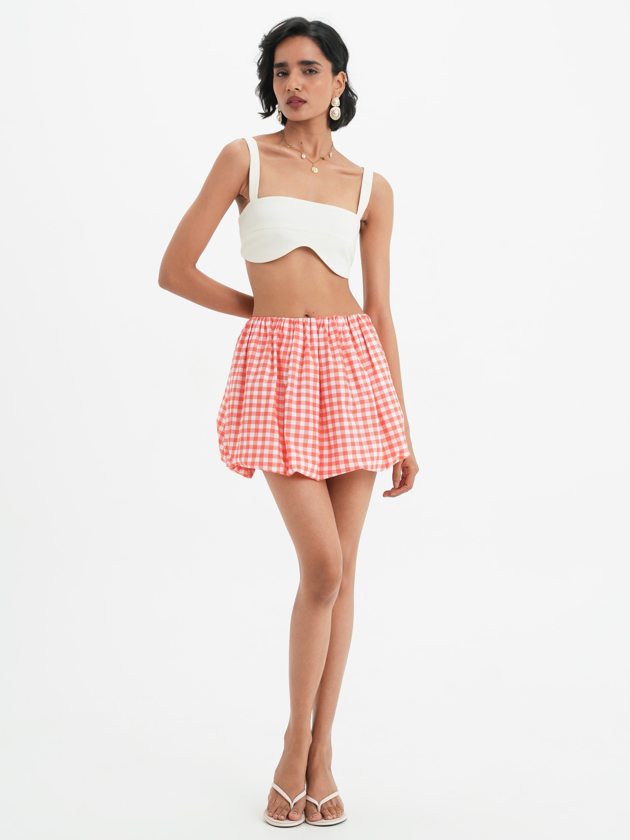 Jupe Sasha - Coral Vichy