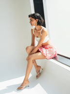 Jupe Sasha - Coral Vichy
