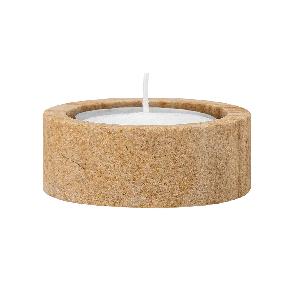 Dalin - Set of 8 Tealight Holders and Candlesticks - Brown - Sandstone