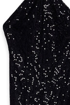 Robe Longue Dos Nu En Dentelle À Sequins Noir