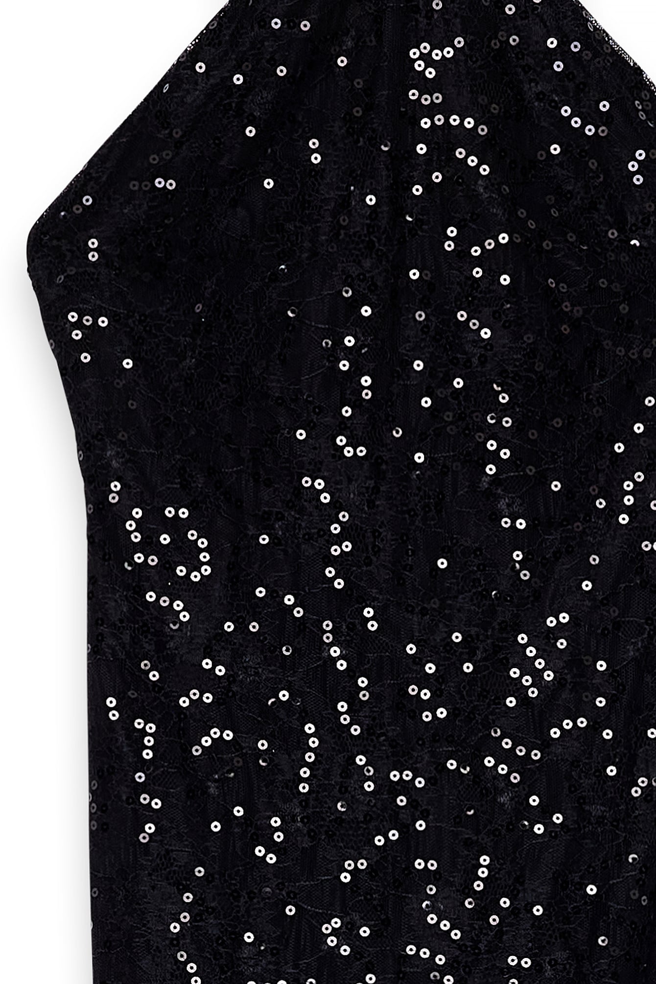 Robe Longue Dos Nu En Dentelle À Sequins Noir