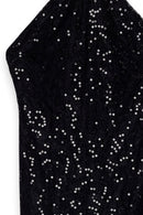 Robe Longue Dos Nu En Dentelle À Sequins Noir