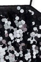 Robe Nuisette Courte À Sequins Noir