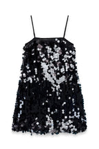 Robe Nuisette Courte À Sequins Noir