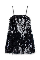 Robe Nuisette Courte À Sequins Noir