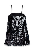 Robe Nuisette Courte À Sequins Noir