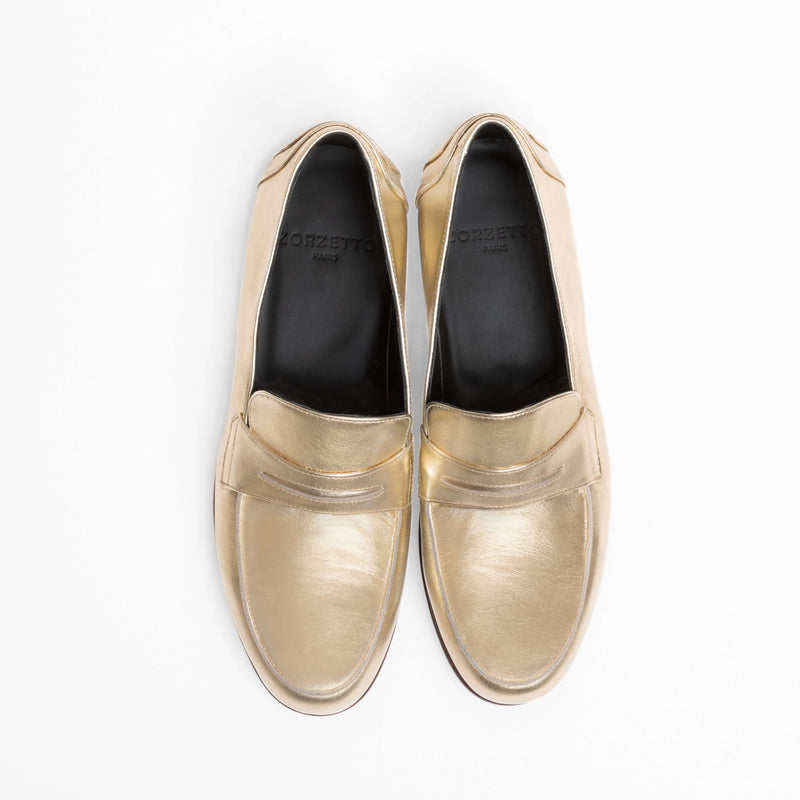 Mocassins Serge - Cuir De Veau Lisse Or