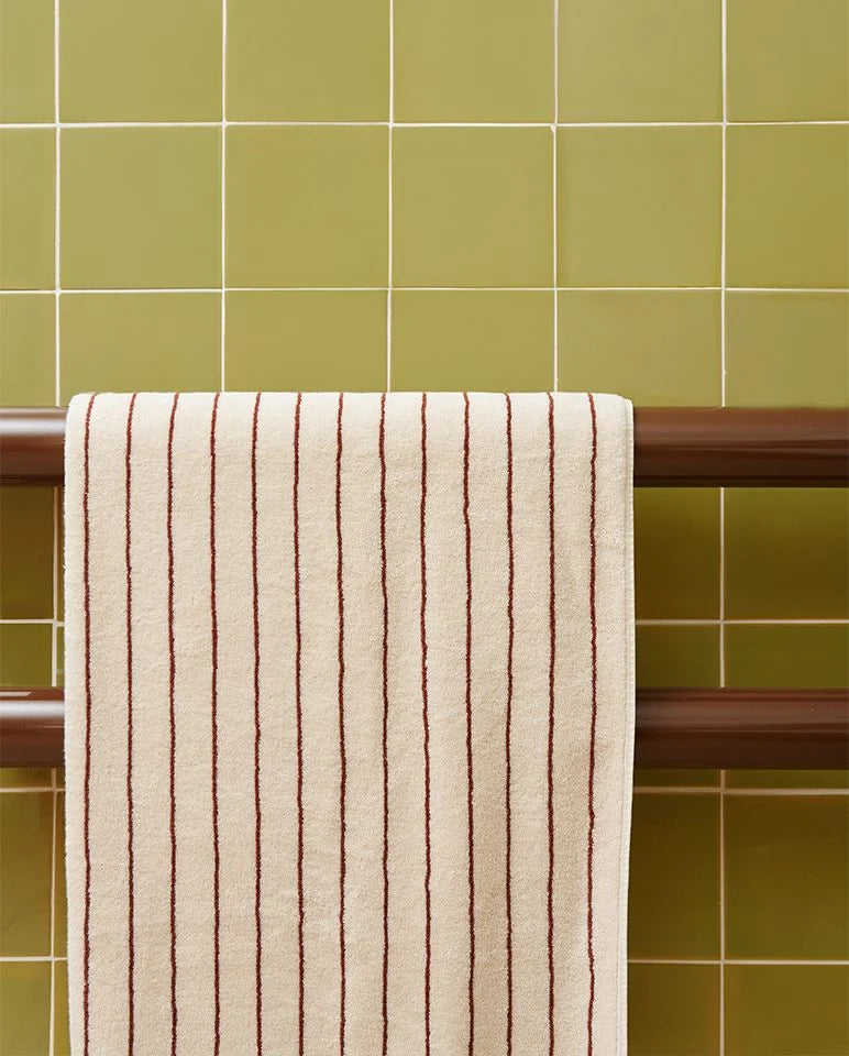 Telo Bagno - Beige a Righe Marroni