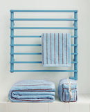 Serviette de bain - Bleu rayé Rouge