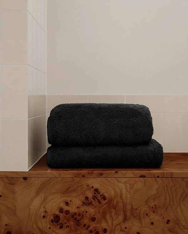 Telo Bagno - Nero con Bordino Nero