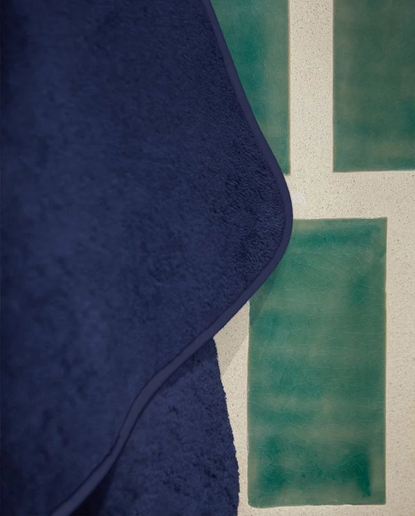 Haarhanddoek - Nachtblauw met blauwe bies
