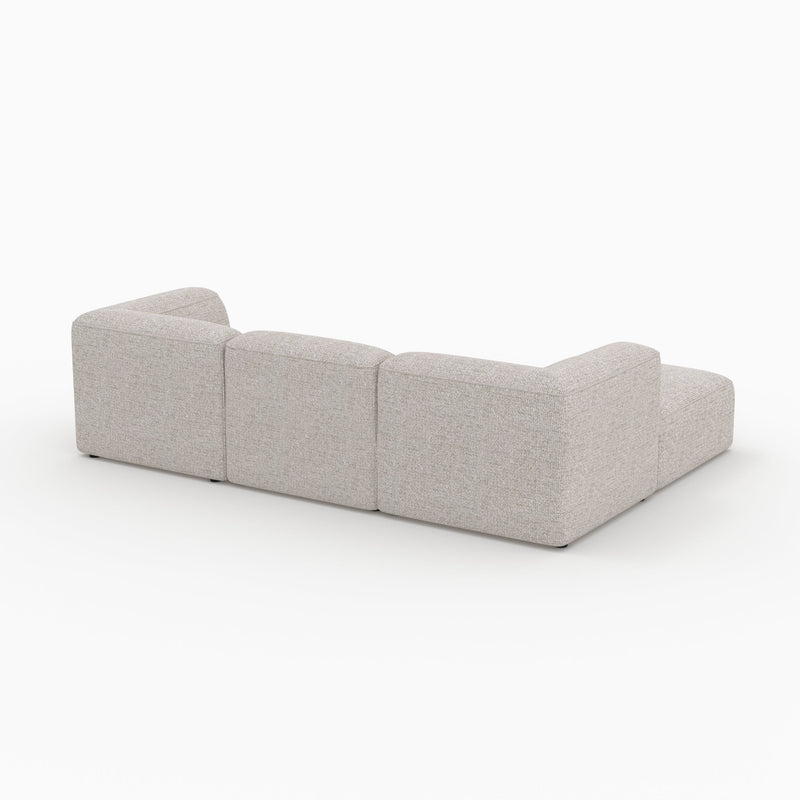 Canapé modulable Hestia en tissu beige 3 places avec pouf