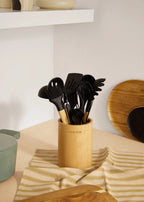 Kitchenware Studio - Silicone & Wood Kitchen Utensils - Black