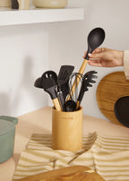 Kitchenware Studio - Silicone & Wood Kitchen Utensils - Black