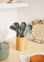Kitchenware Studio - Ustensiles De Cuisine En Silicone Et Bois - Sauge