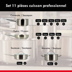 Professionnel - Set De 11 Pièces - Acier Inoxydable