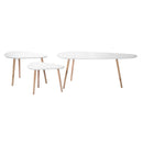 Set De 3 Tables Gigognes Blanc Et Bois - Blanc